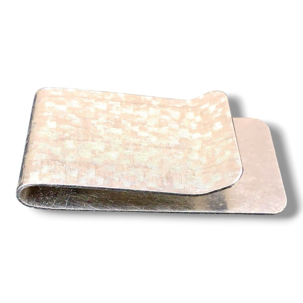 Vintage Textured Silver Money Clip Classic Gift Collectible